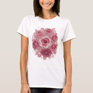 Camiseta Design Gráfico de BOLHAS DE ROSA Rosa Clássico