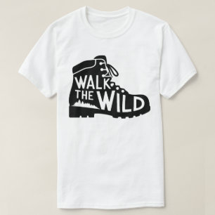 Camiseta Design Gráfico de Bota de Trilha 'Walk the Wild'