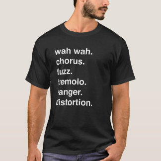 Camiseta Design Gráfico de Efeito de Violão Pedal Helvetica
