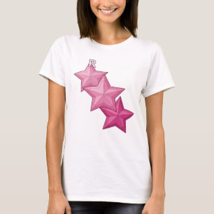 Camiseta Design Gráfico de Estrelas Roxas Cor-de-Rosa Diver
