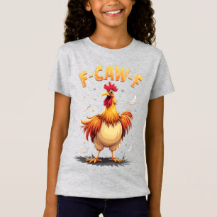 Camiseta Design Gráfico de Galo Frango Engraçado F-CAW-F