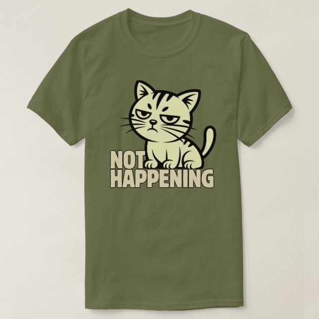 Camiseta Design Gráfico de Gato com Atitude Simples (Frente do Design)