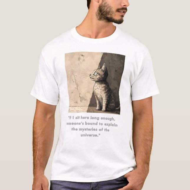 Camiseta Design Gráfico de Gato Engraçado nº 5 (Frente)