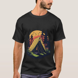 Camiseta design gráfico de t-shirt, design de uma tenda sol