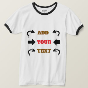 Camiseta Design Gráfico de Texto Vermelho Marrom Preto