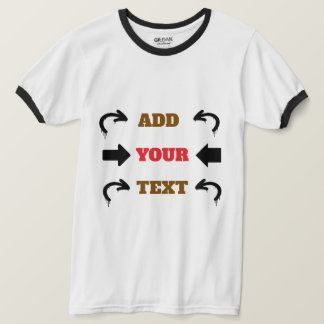 Camiseta Design Gráfico de Texto Vermelho Marrom Preto