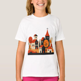 Camiseta Design gráfico de um outono rural