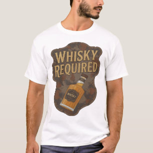 Camiseta Design Gráfico de WHISKY OBRIGATÓRIO em Ouro Legal