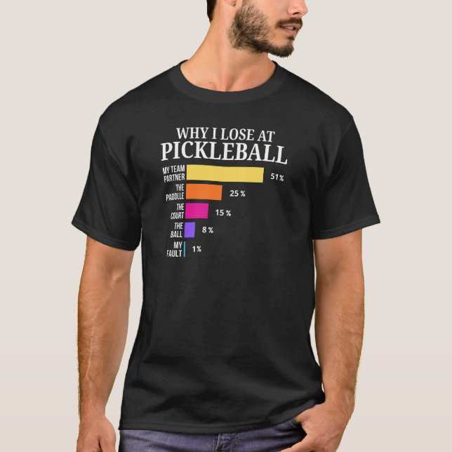 Camiseta Design Gráfico Divertido de Perda no Pickleball (Frente)