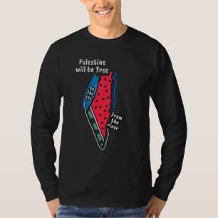 Camiseta design gráfico do mapa de melancia da palestina co