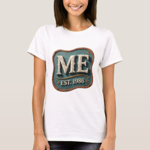 Camiseta Design Gráfico Elegante Cinza ME EST 1986