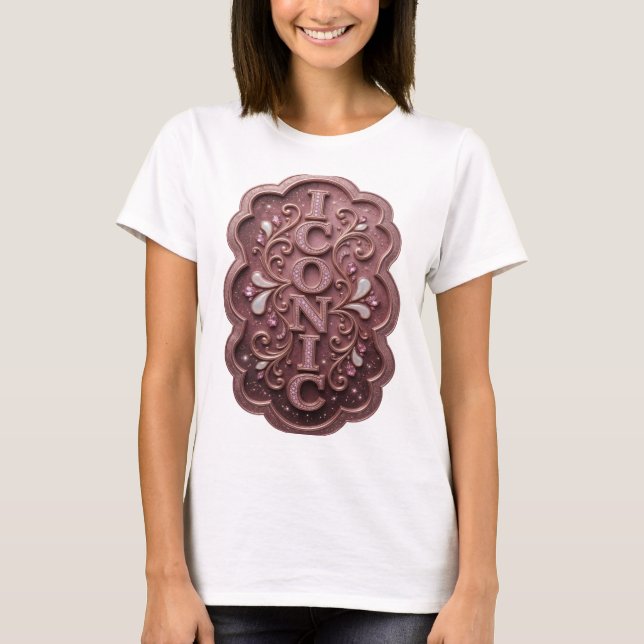 Camiseta Design Gráfico ICONIC Rosa Intenso (Frente)