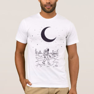 Camiseta Design Gráfico Minimalista de Astronauta Explorado