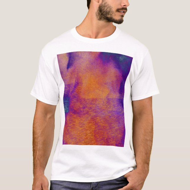 Camiseta Design gráfico moderno roxo azul amarelo (Frente)