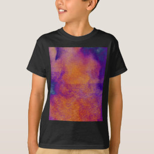 Camiseta Design gráfico moderno roxo, cor-de-laranja-amarel