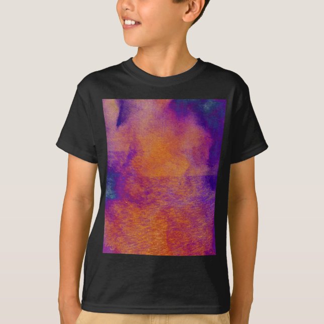 Camiseta Design gráfico moderno roxo, cor-de-laranja-amarel (Frente)