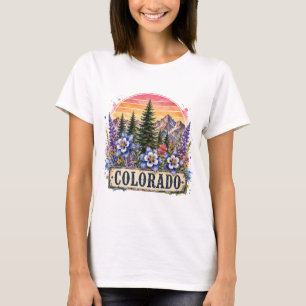 Camiseta Design Gráfico PNG Montanhas Colorado Vintage