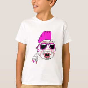 Camiseta design gráfico vetorial de menina punk rosa de bei