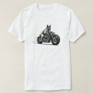 Camiseta Design Gráfico Vetorial de Motociclista com Pastor