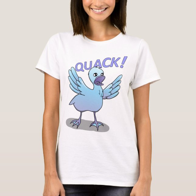 Camiseta Design gritando do macarronete do Doodle do pato (Frente)