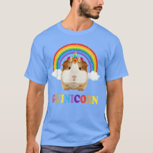 Camiseta Design Gunicórnio Flores Cor Guiné Porco Tão Bonit