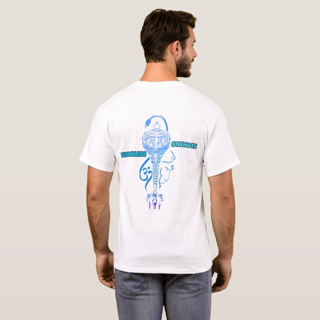 Camiseta Design Hanuman de Força Ilimitada | Hindu Espiritu (Parte Traseira Completa)