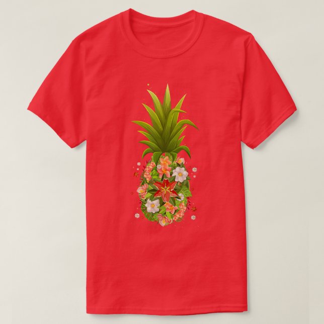 Camiseta Design Havaiana Engraçado De Abacaxi Para Mulheres (Frente do Design)