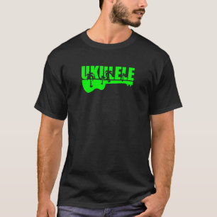 Camiseta design havaiano tropical verde do ukulele do uke