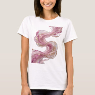 Camiseta Design icônico prateado com redemoinhos de brilho 