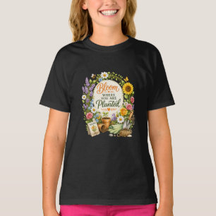 Camiseta Design Inspirador de Jardinagem Floral em Aquarela