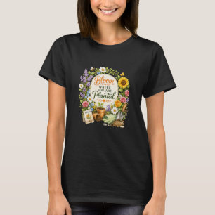 Camiseta Design Inspirador de Jardinagem Floral em Aquarela
