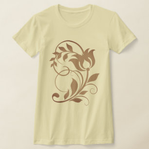 Camiseta Design Intrincado de Flor de Tulipa Botânica Ornam