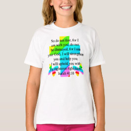 Camiseta DESIGN ISAIAH 41:10 bonito RAINBOW CROSS
