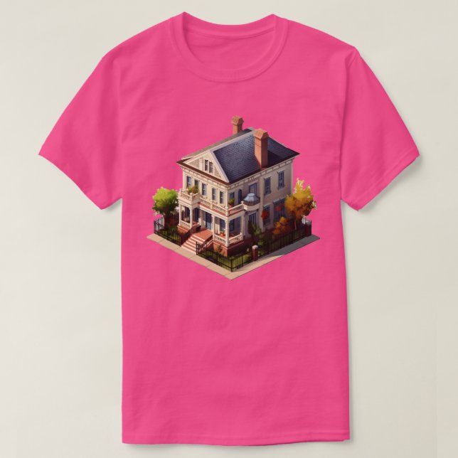 Camiseta Design Isométrico de Charleston House (Frente do Design)