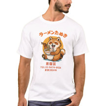 Design Japonês de Raposa Fofa Amante de Ramen