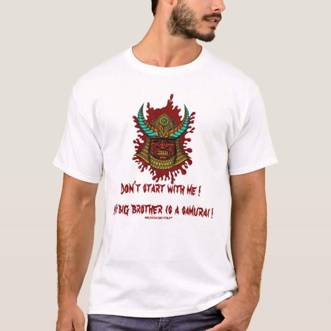 Camiseta Design japonês engraçado do t-shirt do samurai (Frente)