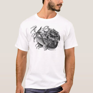 Camiseta Design japonês realmente legal dos peixes do koi