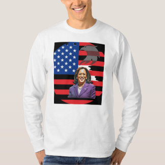 Camiseta design kamala com bandeira dos EUA