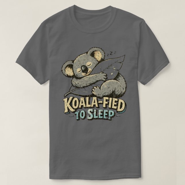 Camiseta design Koala Alimentado para Dormir Koala Sonolent (Frente do Design)