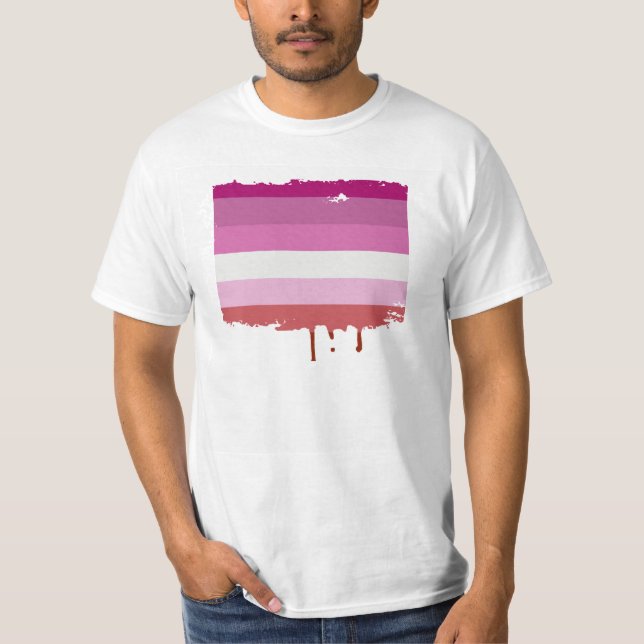 CAMISETA DESIGN LÉSBICA DAS LISTRAS DO ORGULHO (Frente)