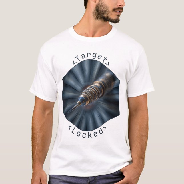 Camiseta Design macro fléchette Target Locked futuriste (Frente)