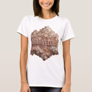Camiseta Design MARAVILHOSO Prata Elegante