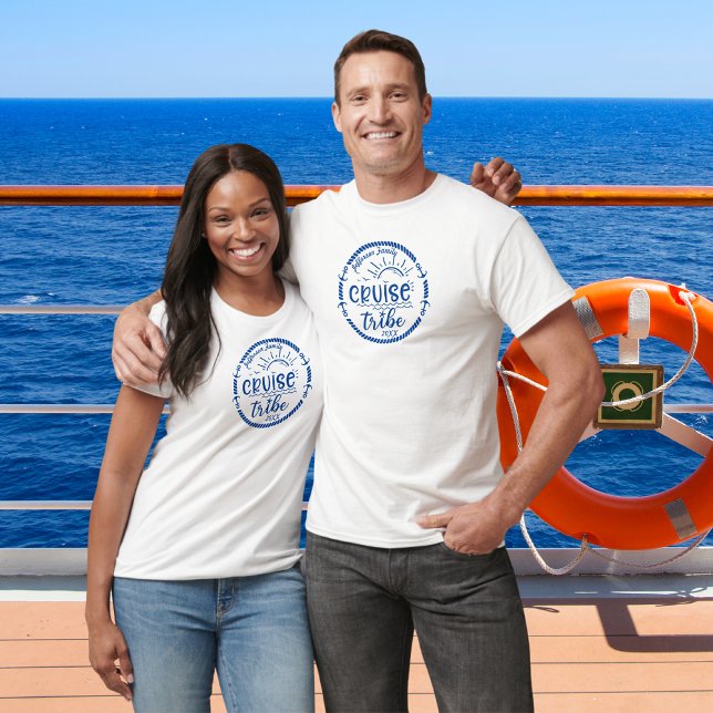 Camiseta Design Marinho de de Férias da Família Cruise Trib (Criador carregado)