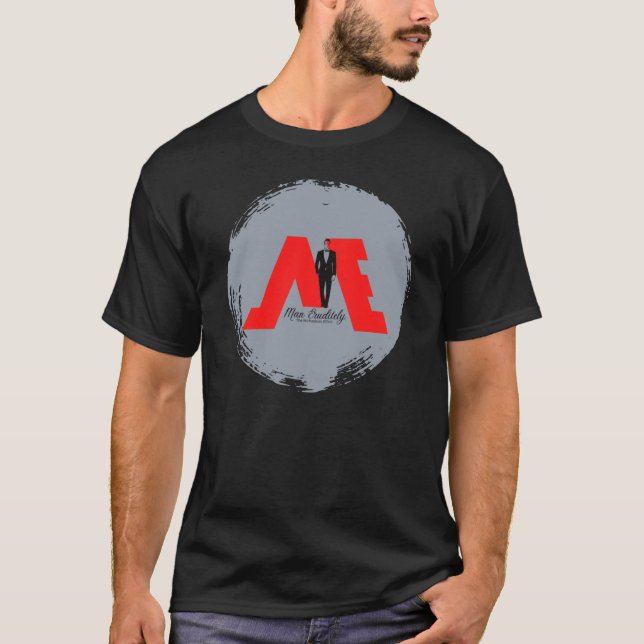 Camiseta Design "ME" Homem Eruditamente Vermelho, Cinza (Frente)