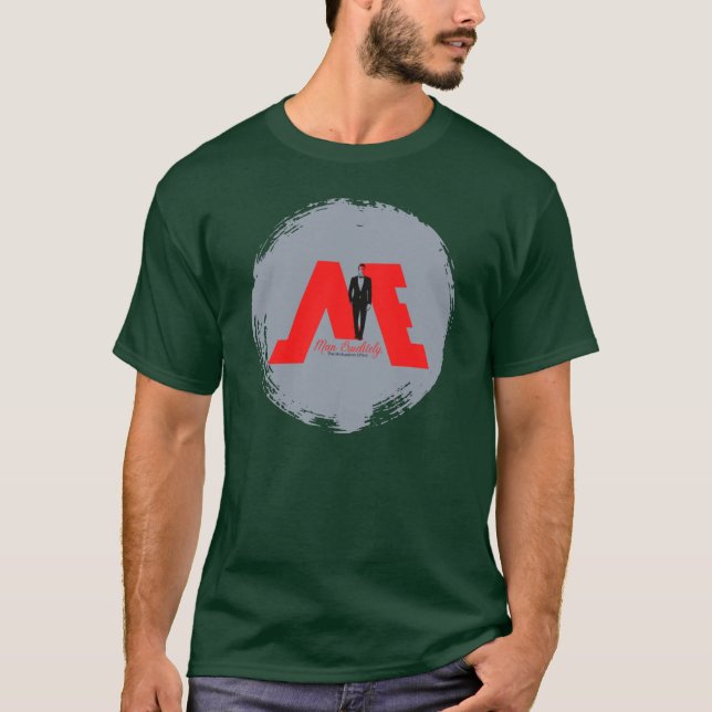 Camiseta Design "ME" Homem Eruditamente Vermelho, Cinza2 (Frente)