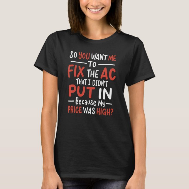 Camiseta Design mecânico do Engenheiro HVAC (Frente)