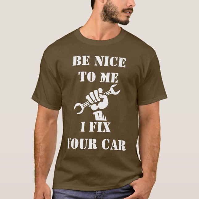 Camiseta Design Mecânico Engraçado Para Reparação Automátic (Frente)