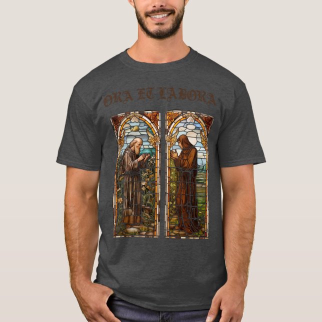 Camiseta Design medieval de Ora e Labora (Frente)