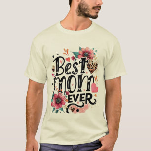 Camiseta design "Melhor Mãe do Mundo" ousado e lindo