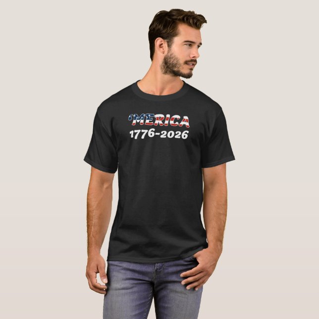 Camiseta Design 'Merica 1776-2026 (Frente Completa)